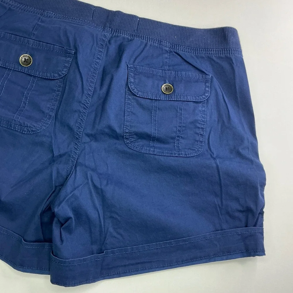 Sonoma Blue Utility Cargo Shorts Womens 10 Elastic Waist Drawstring Cuffed
